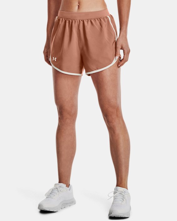 Women's UA Fly-By 2.0 Shorts, Brown, pdpMainDesktop image number 0